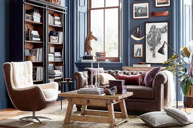 navy paint living room
