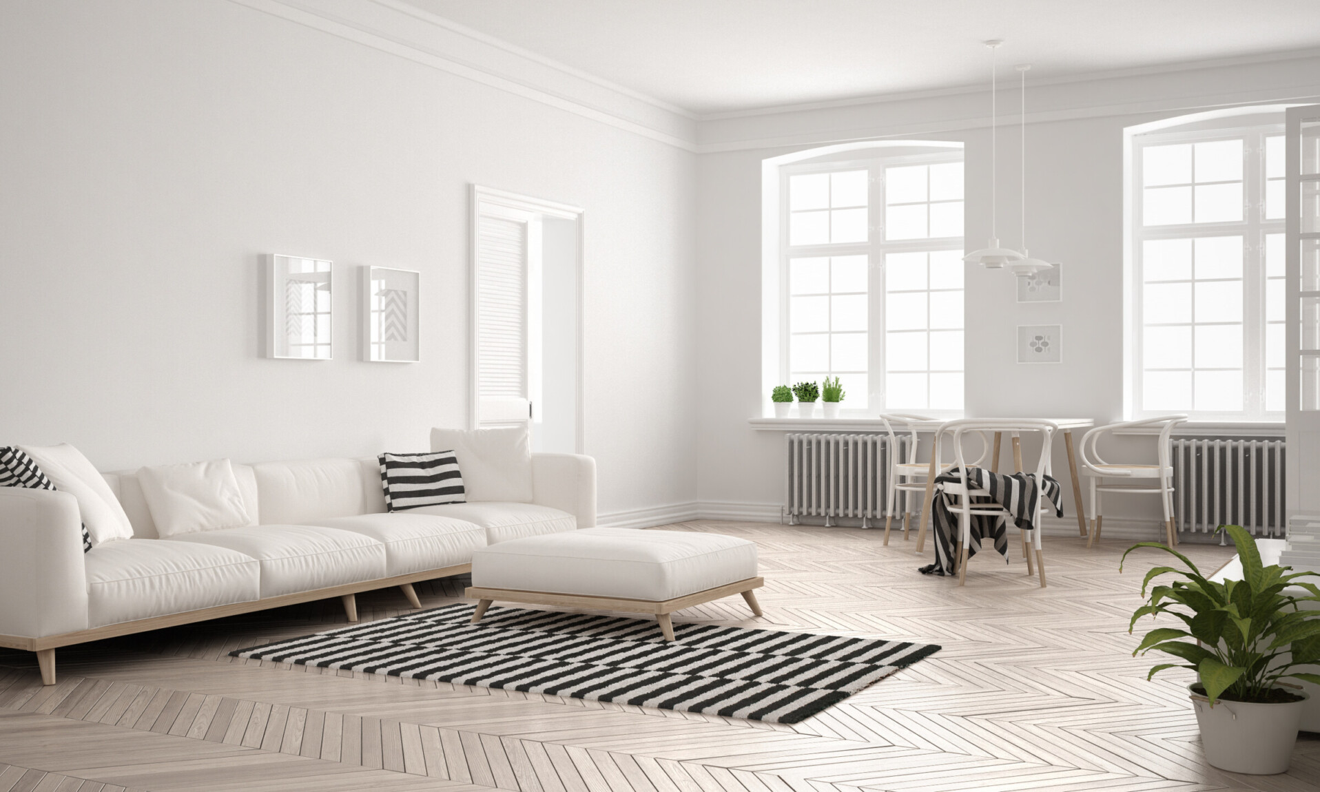 minimalist living room fur