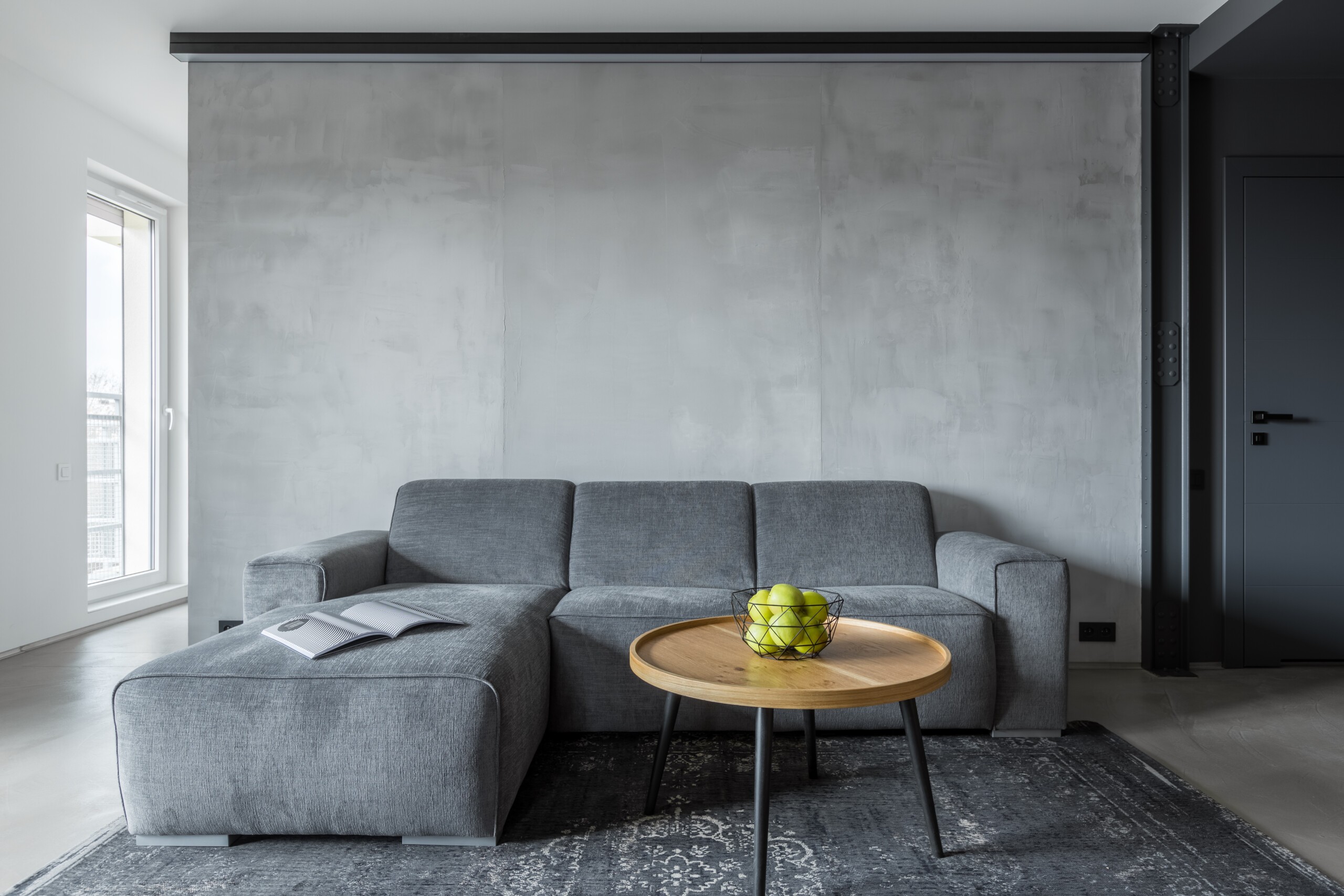 grey white coutch living room decor