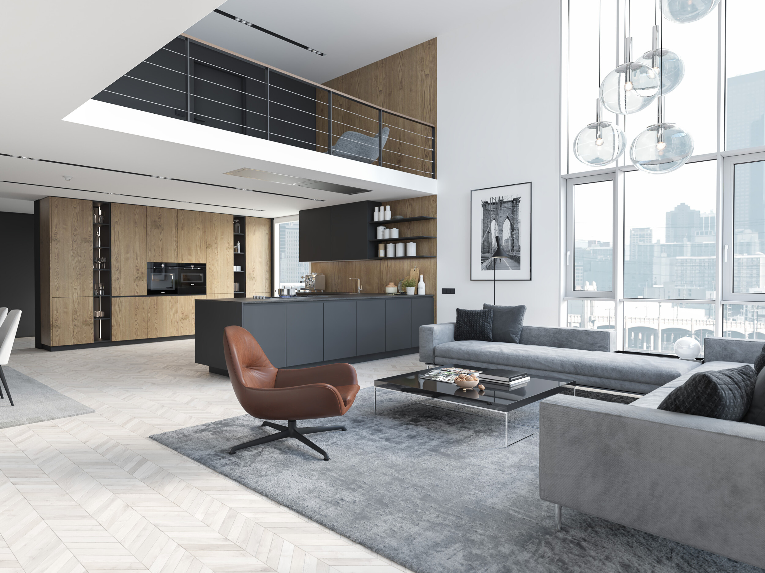 urban contemporary living room