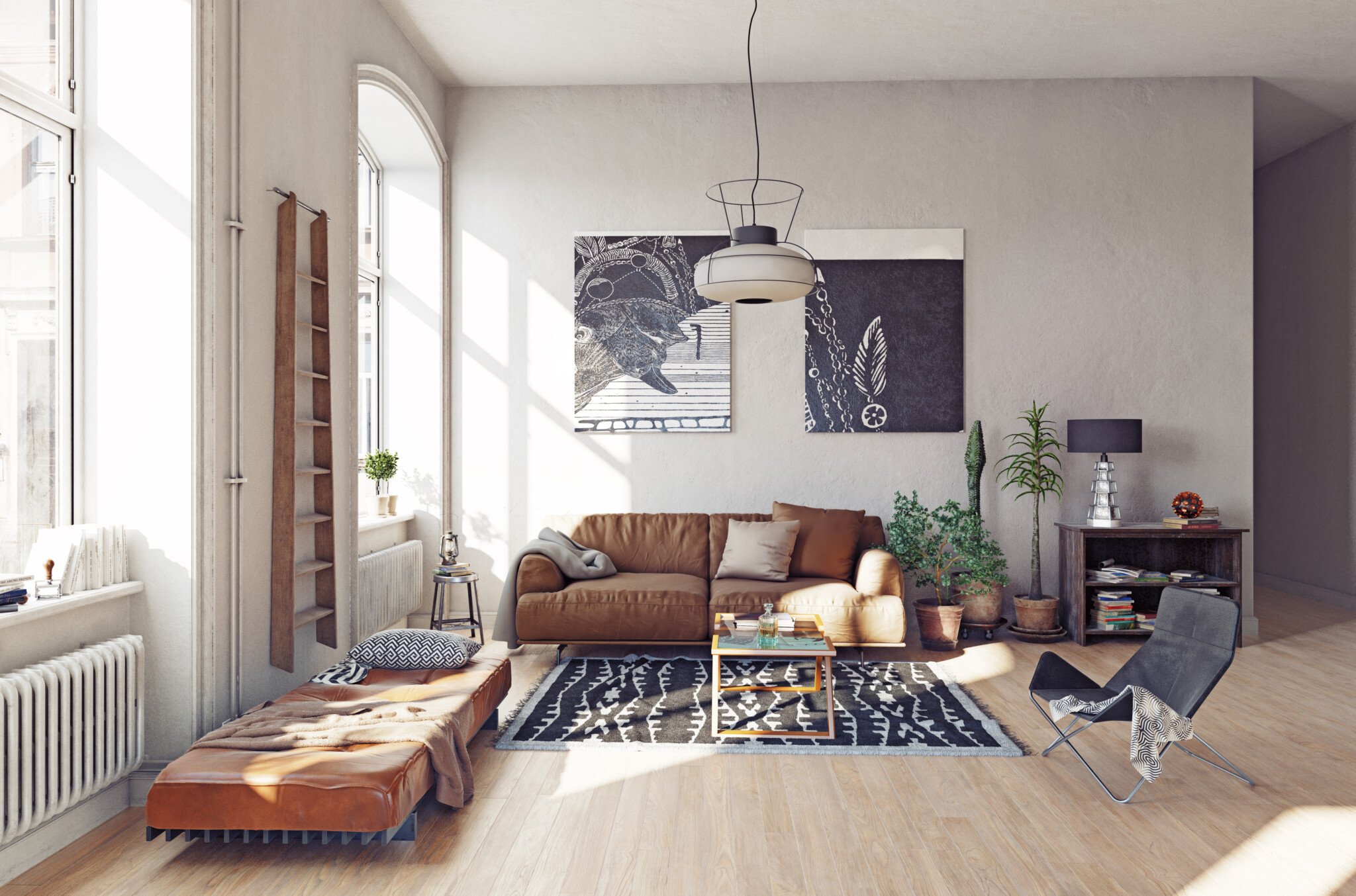 urban contemporary living room