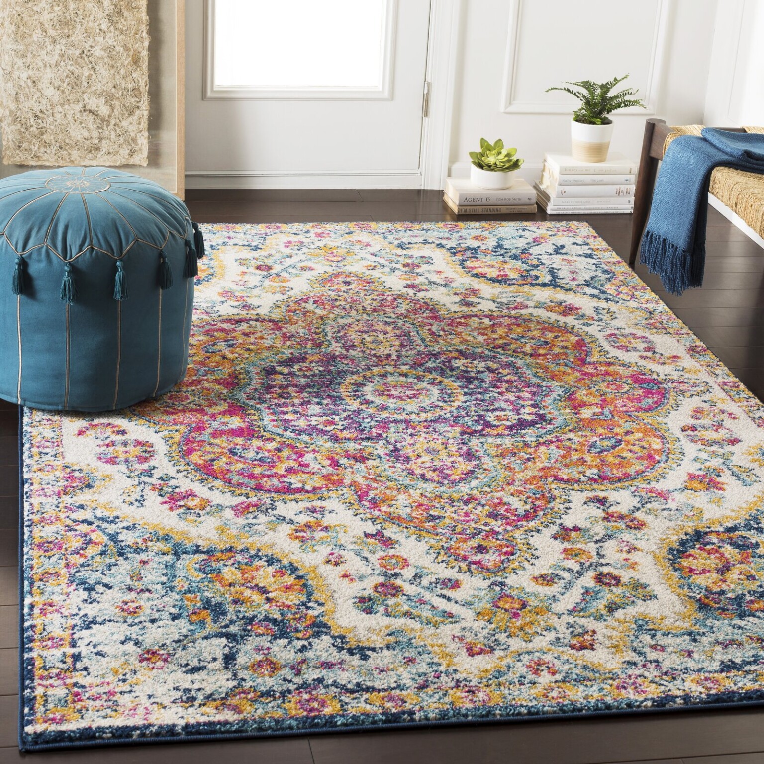 15 Beautiful Rugs That Go With Blue Couches - Décor Aid